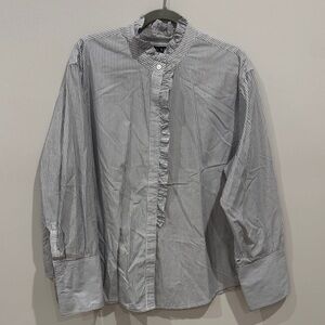 J. Crew Women's Striped Gray Blouse